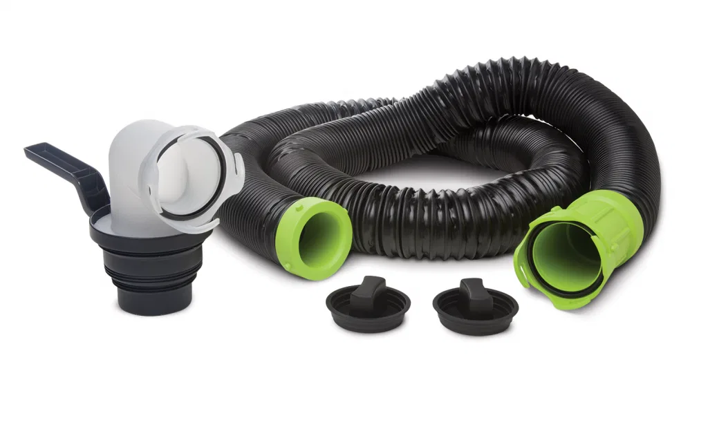 50169 – DAVE CARTER Sewer Hose, 15 Foot Extended Length 3 Inch Diameter Thermal Plastic Elastomer (TPE) Black/ Green ...